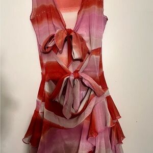 Forever 21 Pink and Red Tie-Dye Dress